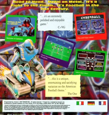 Cyberball - Football in the 21st Century box cover back